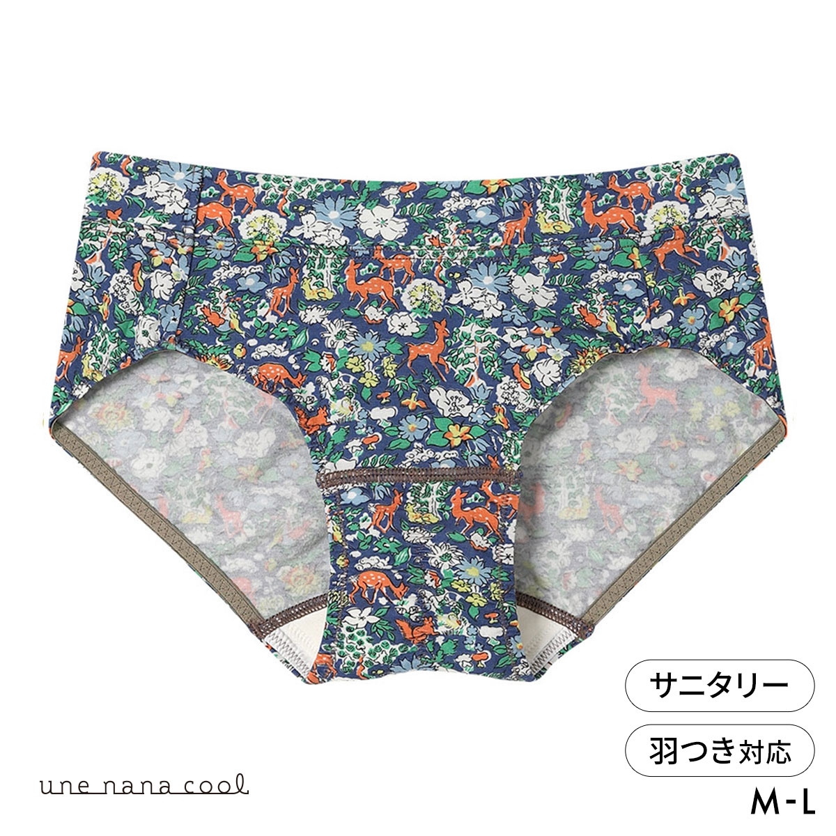 ウンナナクール MADE WITH LIBERTY. FABRIC サニタリーショーツ une nana cool(VI-バイオレット-M)