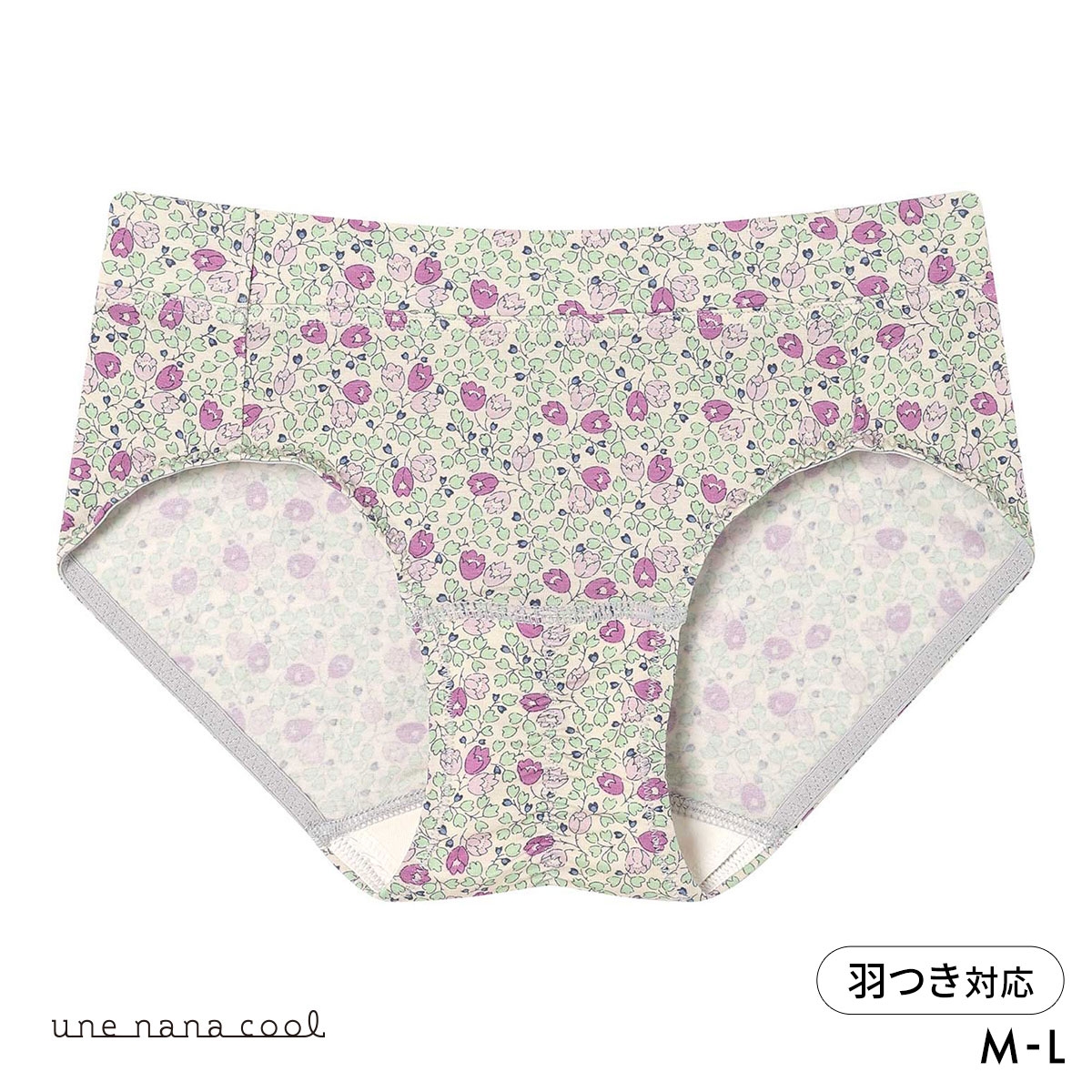 ウンナナクール une nana cool MADE WITH LIBERTY. FABRIC サニタリーショーツ 羽つきナプキン対応 単品(LGY-薄グレー-M)