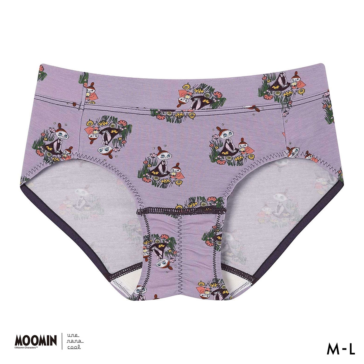 ウンナナクール MOOMIN × une nana cool サニタリーショーツ ムーミン 羽付きナプキン対応(VI-バイオレット-M)