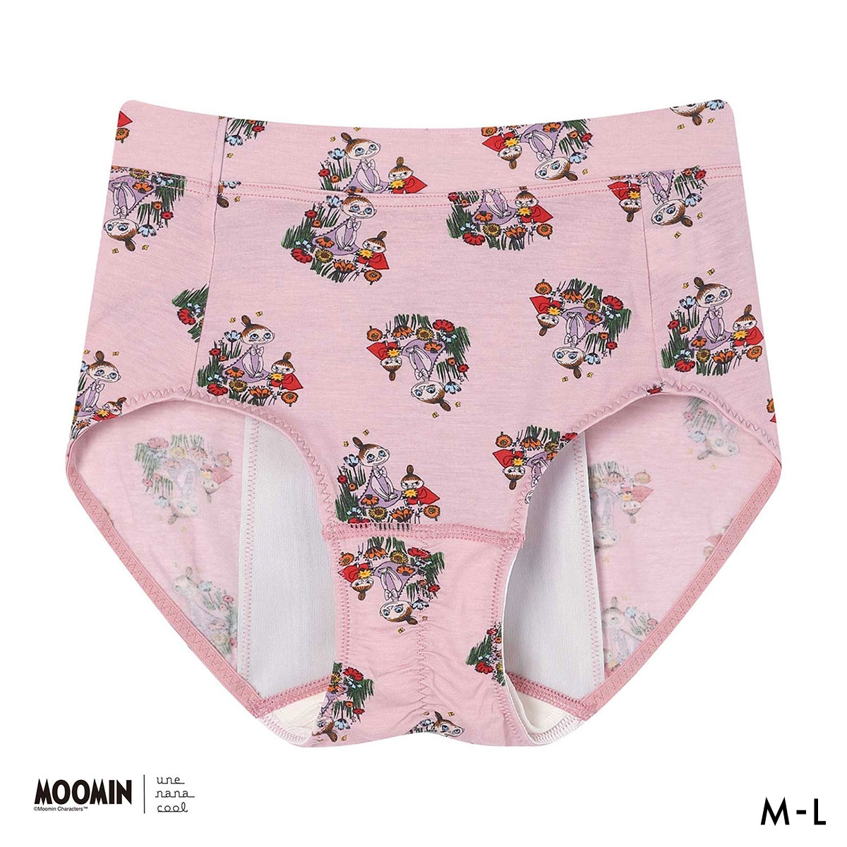ウンナナクール MOOMIN × une nana cool ナイト用 サニタリーショーツ ムーミン(PI-ピンク-M)