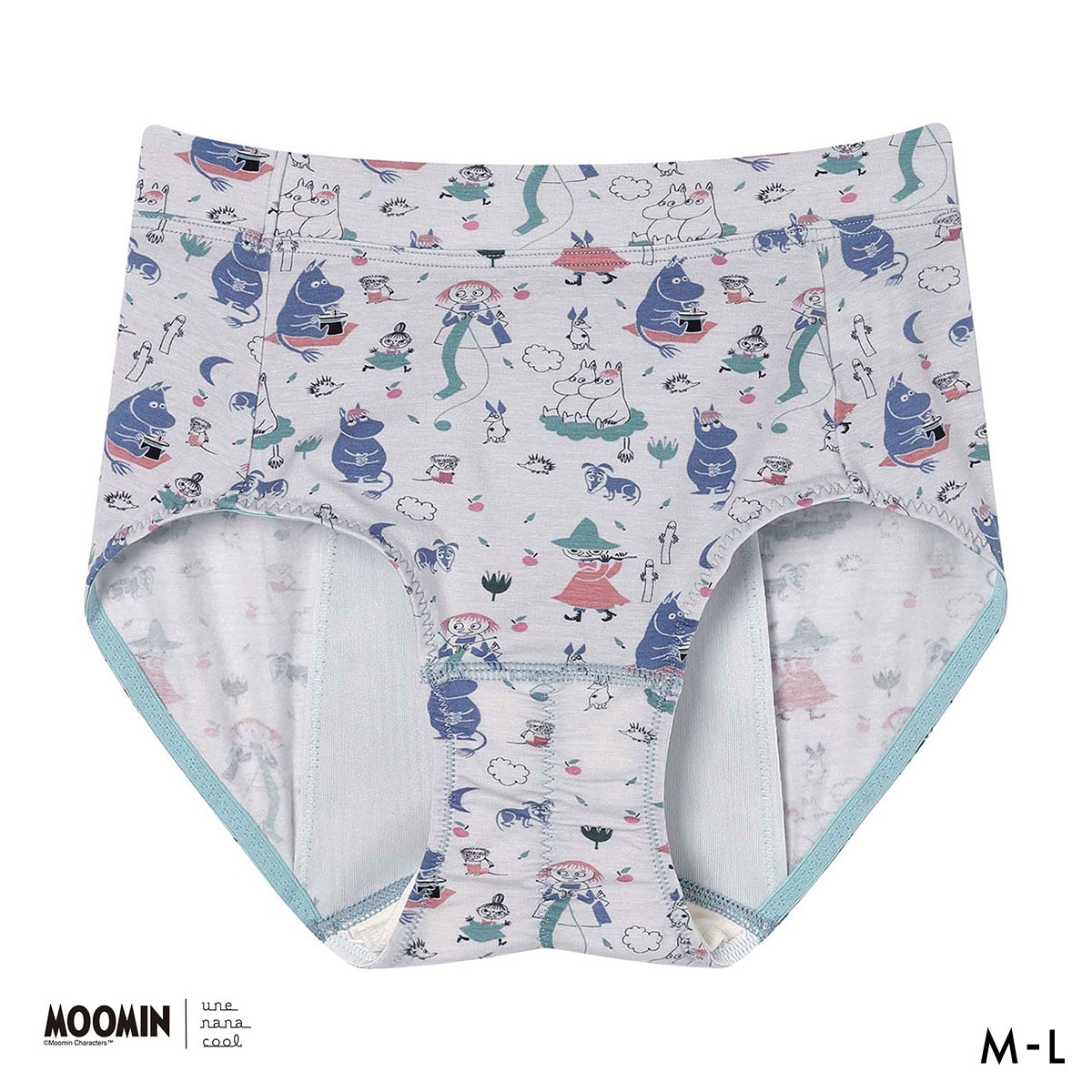 ウンナナクール MOOMIN × une nana cool ナイト用 サニタリーショーツ ムーミン(SX-サックス-M)