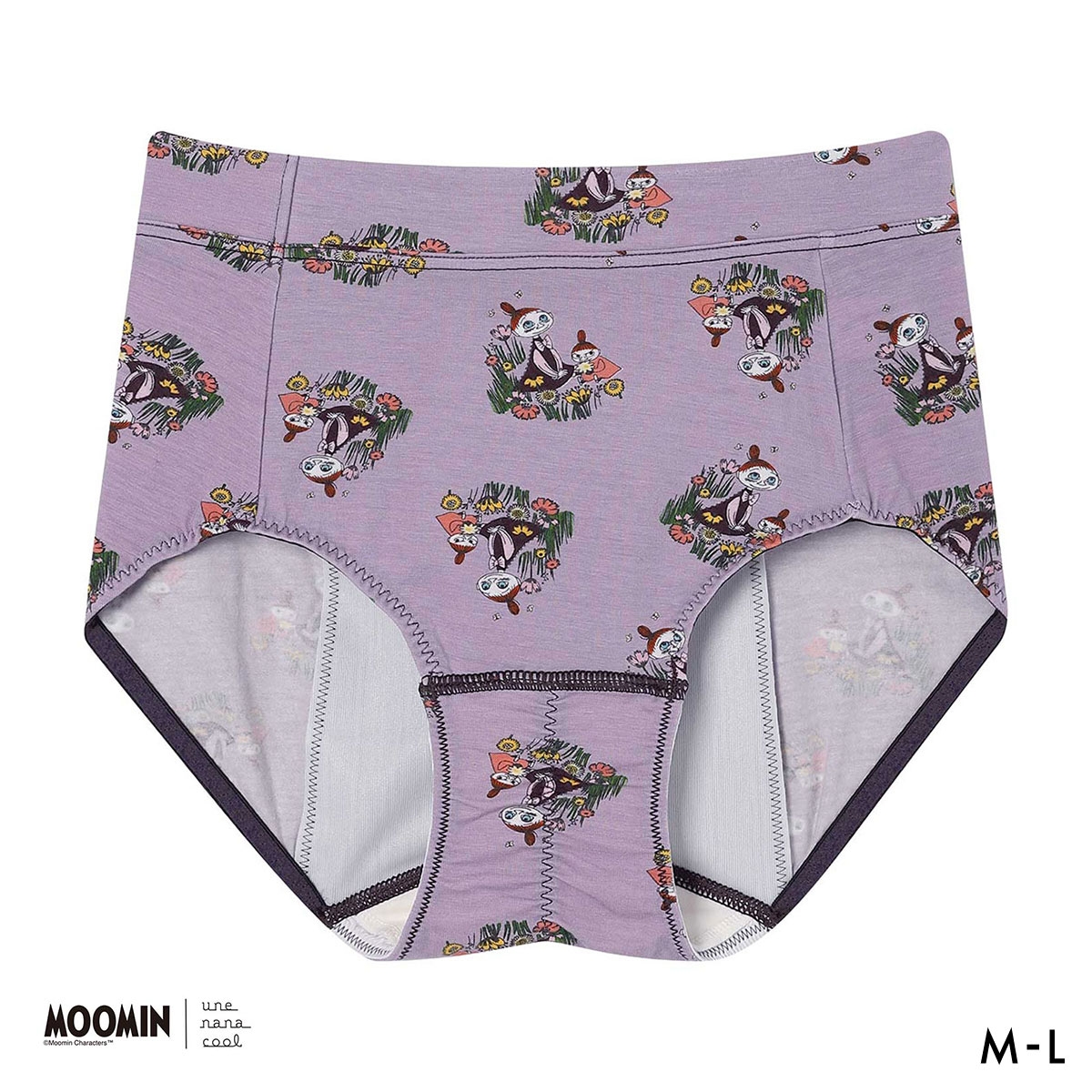 ウンナナクール MOOMIN × une nana cool ナイト用 サニタリーショーツ ムーミン(VI-バイオレット-M)