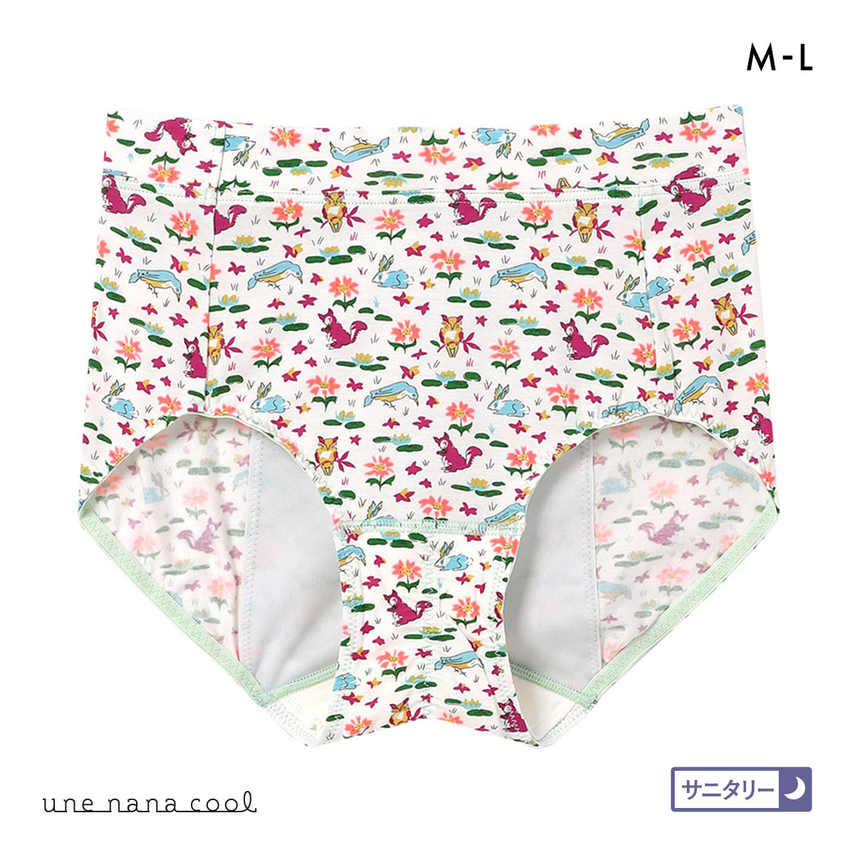 ウンナナクール une nana cool MADE WITH LIBERTY. FABRIC ナイト用 サニタリーショーツ 単品(MI-ミント-M)