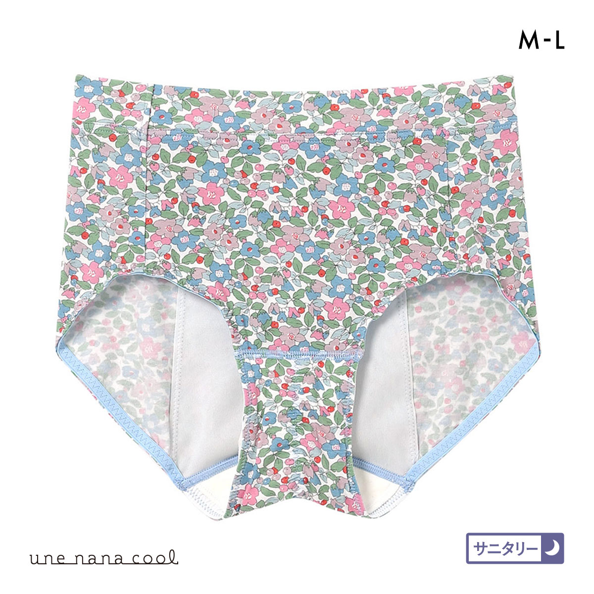 ウンナナクール une nana cool MADE WITH LIBERTY. FABRIC ナイト用 サニタリーショーツ 単品(DBU-濃ブルー-M)