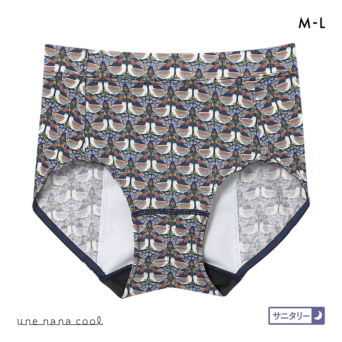 ウンナナクール une nana cool MADE WITH LIBERTY. FABRIC ナイト用 サニタリーショーツ 単品(DNV-濃ネイビー-M)