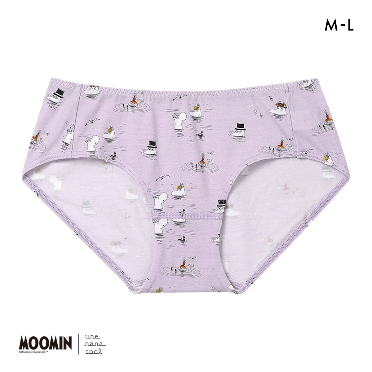 ウンナナクール MOOMIN × une nana cool ショーツ スタンダード ムーミン(PU-パープル-M)