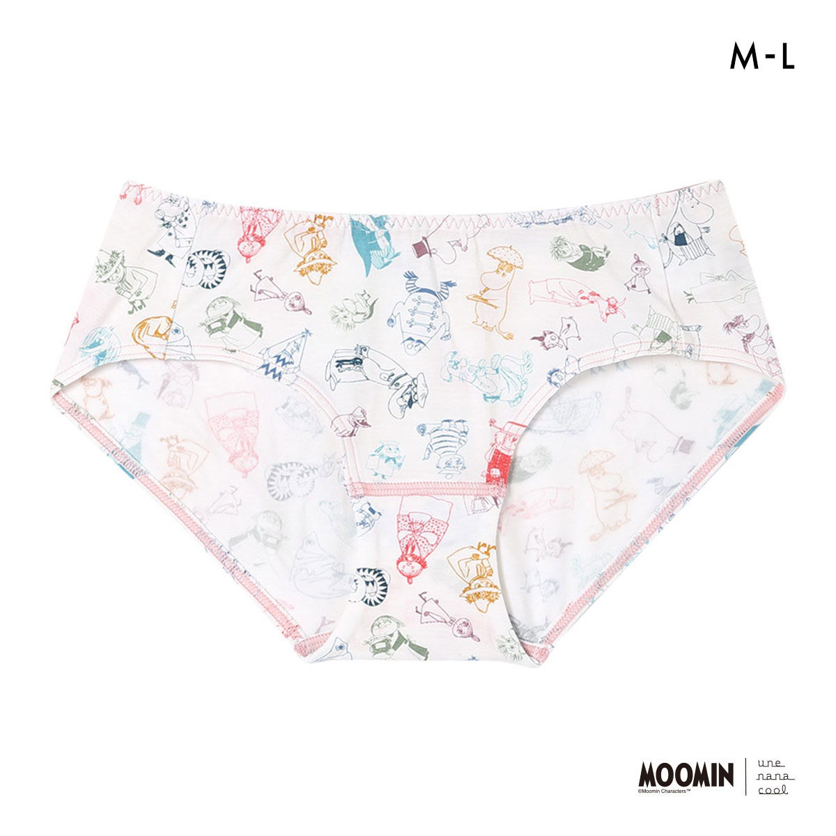 ウンナナクール MOOMIN × une nana cool ショーツ スタンダード ムーミン(IV-アイボリー-M)