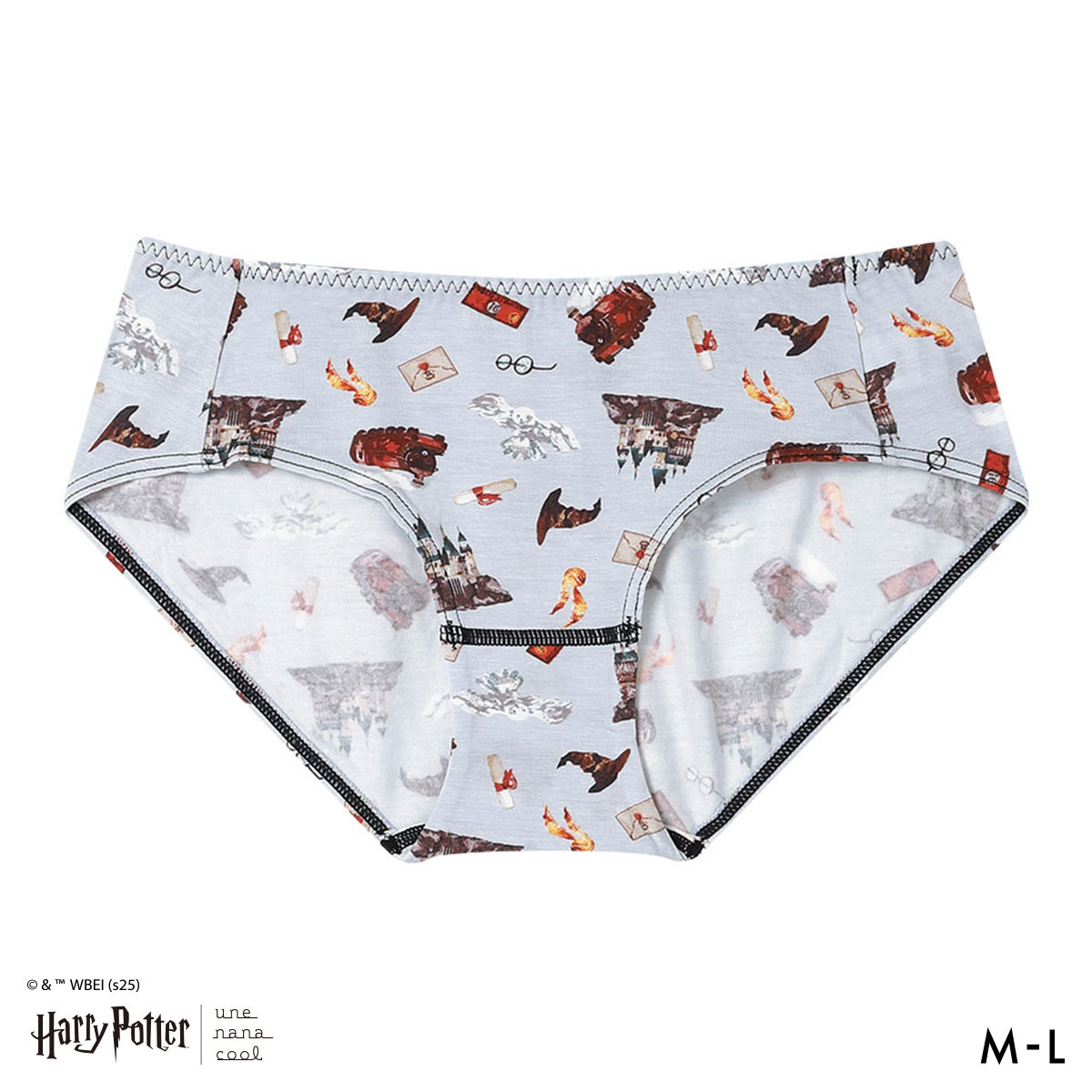 ハリー・ポッター × ウンナナクール Harry Potter ショーツ スタンダード une nana cool(LBU-薄ブルー-M)