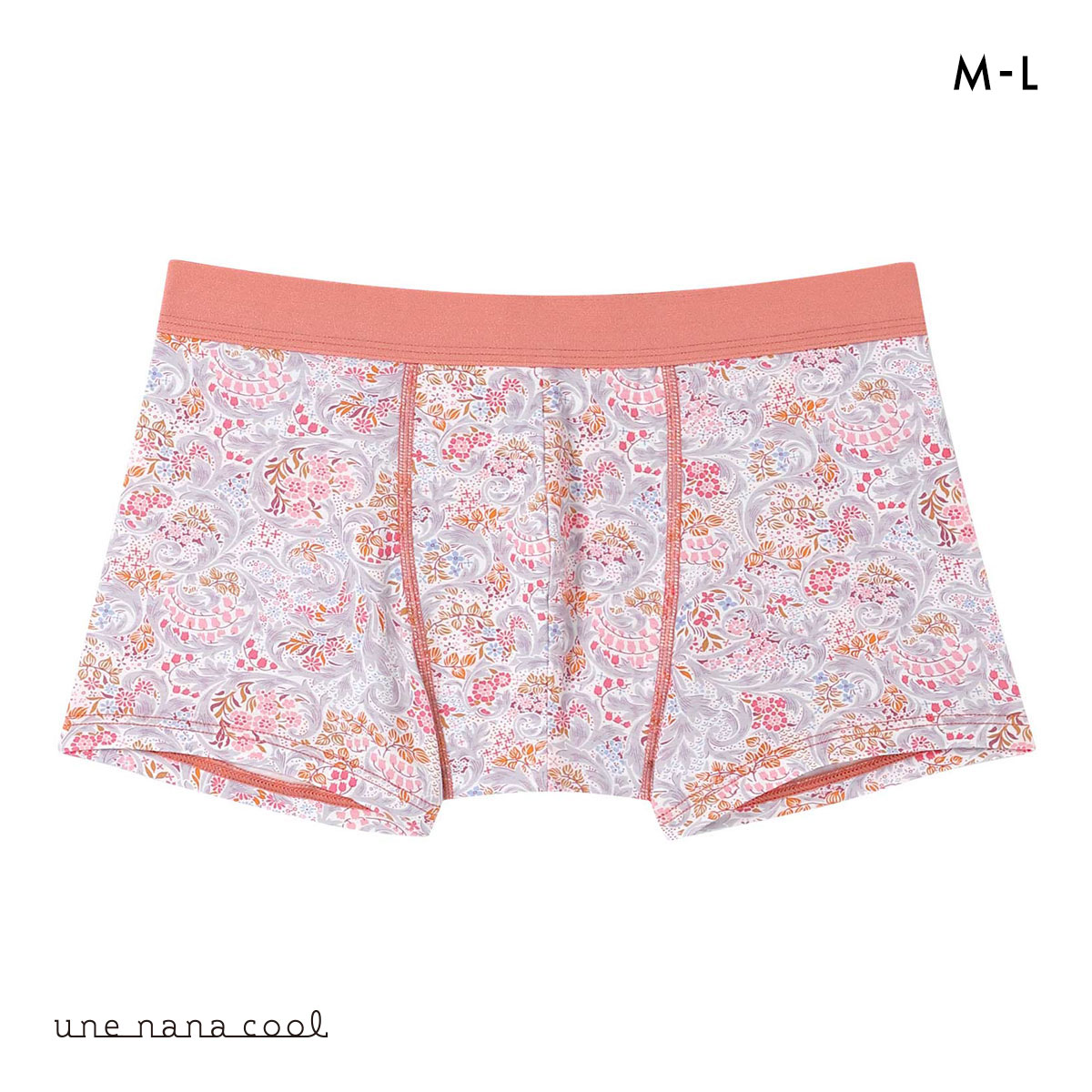 ウンナナクール une nana cool MADE WITH LIBERTY. FABRIC メンズパンツ トランクス 前閉じ(CP-コーラルピンク-M)