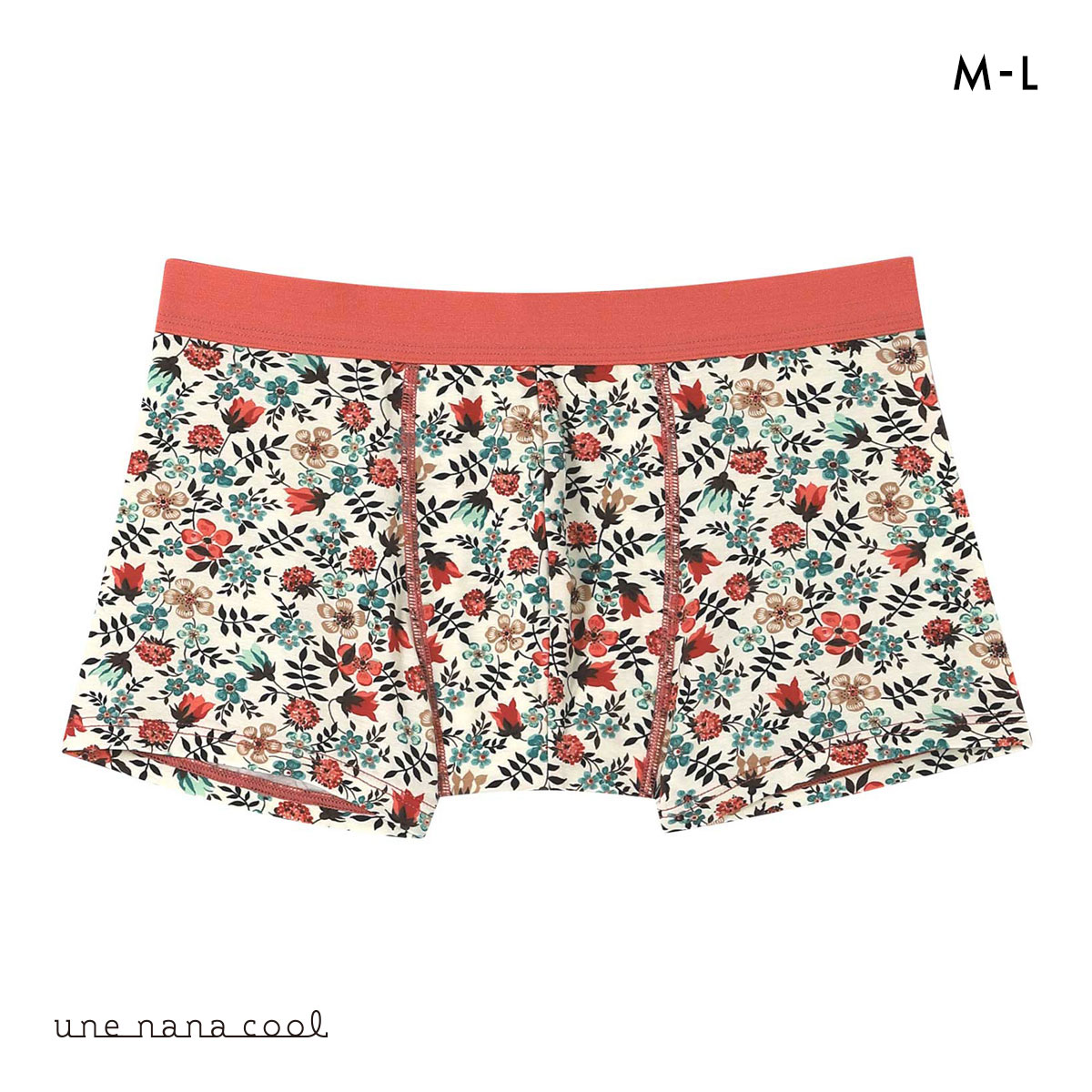 ウンナナクール une nana cool MADE WITH LIBERTY. FABRIC メンズパンツ トランクス 前閉じ(RE-レッド-M)