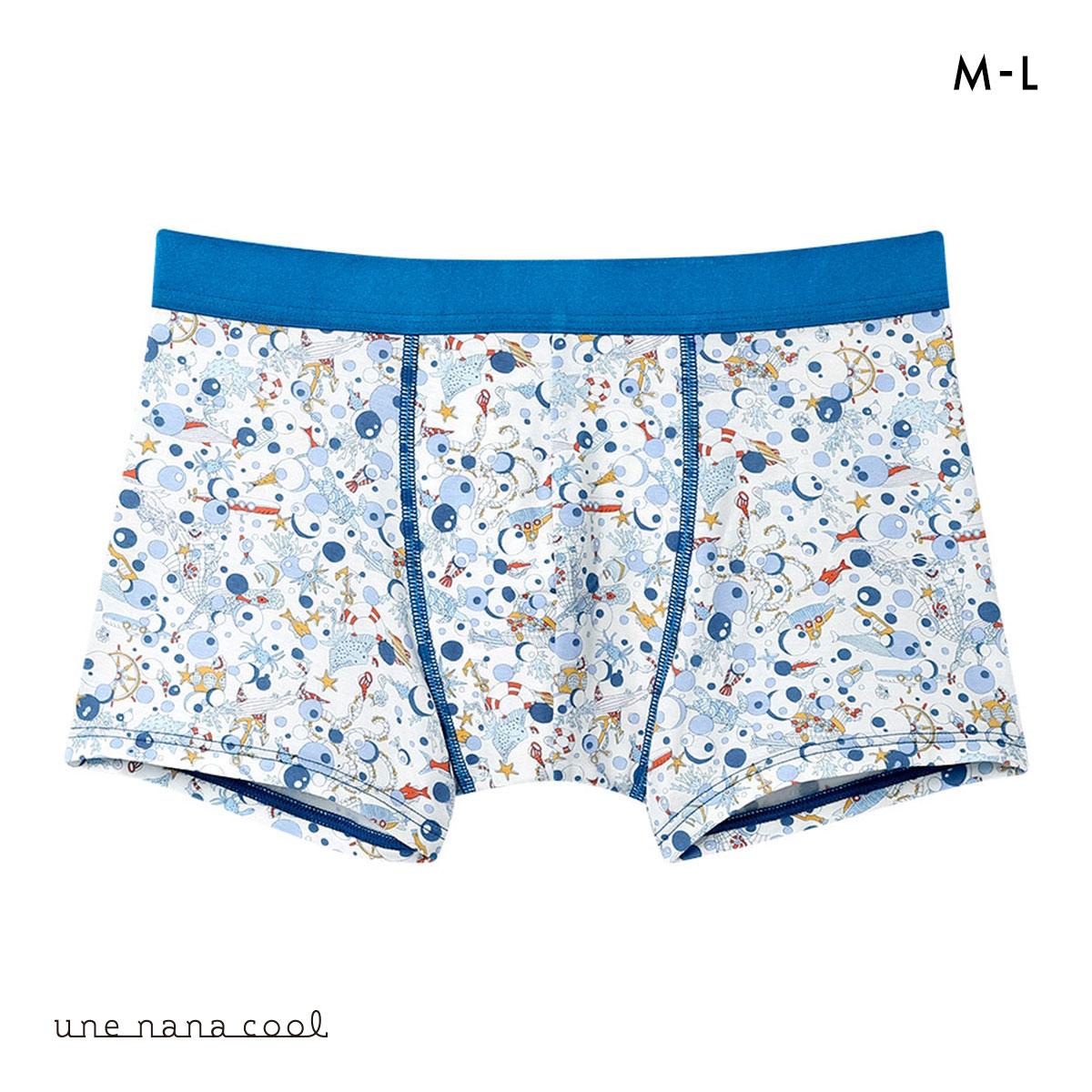 ウンナナクール une nana cool MADE WITH LIBERTY. FABRIC メンズパンツ トランクス 前閉じ(LNV-薄ネイビー-M)