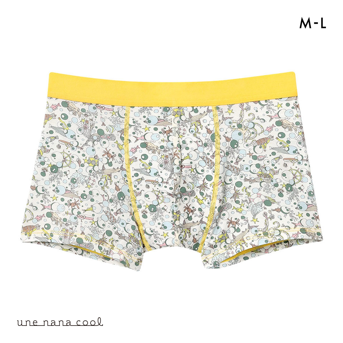 ウンナナクール une nana cool MADE WITH LIBERTY. FABRIC メンズパンツ トランクス 前閉じ(YE-イエロー-M)