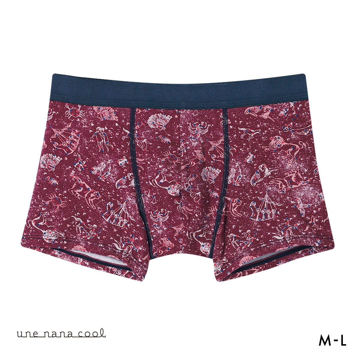 ウンナナクール une nana cool MADE WITH LIBERTY. FABRIC メンズパンツ トランクス 前閉じ(WI-ワイン-M)