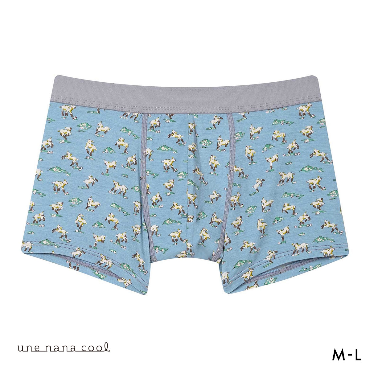 ウンナナクール une nana cool MADE WITH LIBERTY. FABRIC メンズパンツ トランクス 前閉じ(BGY-ブルーグレー-M)