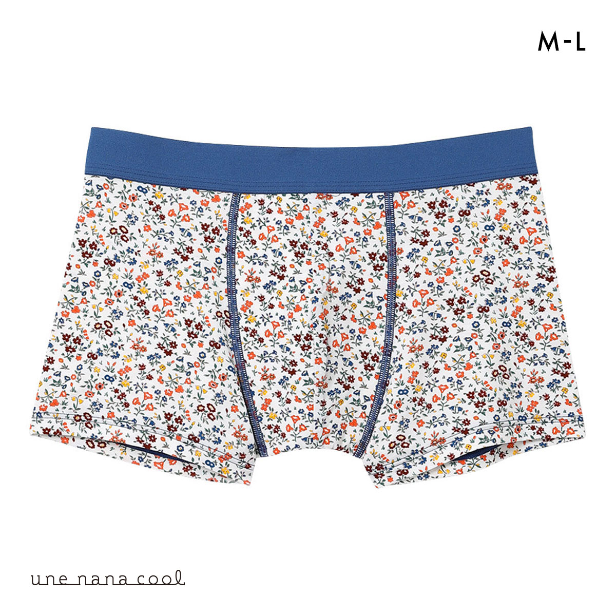 ウンナナクール MADE WITH LIBERTY. FABRIC メンズパンツ トランクス 前閉じ une nana cool(NV-ネイビー-M)
