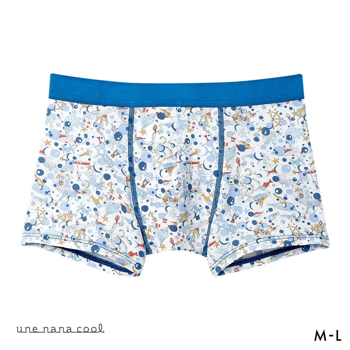ウンナナクール MADE WITH LIBERTY. FABRIC メンズパンツ トランクス 前閉じ une nana cool(LNV-薄ネイビー-M)