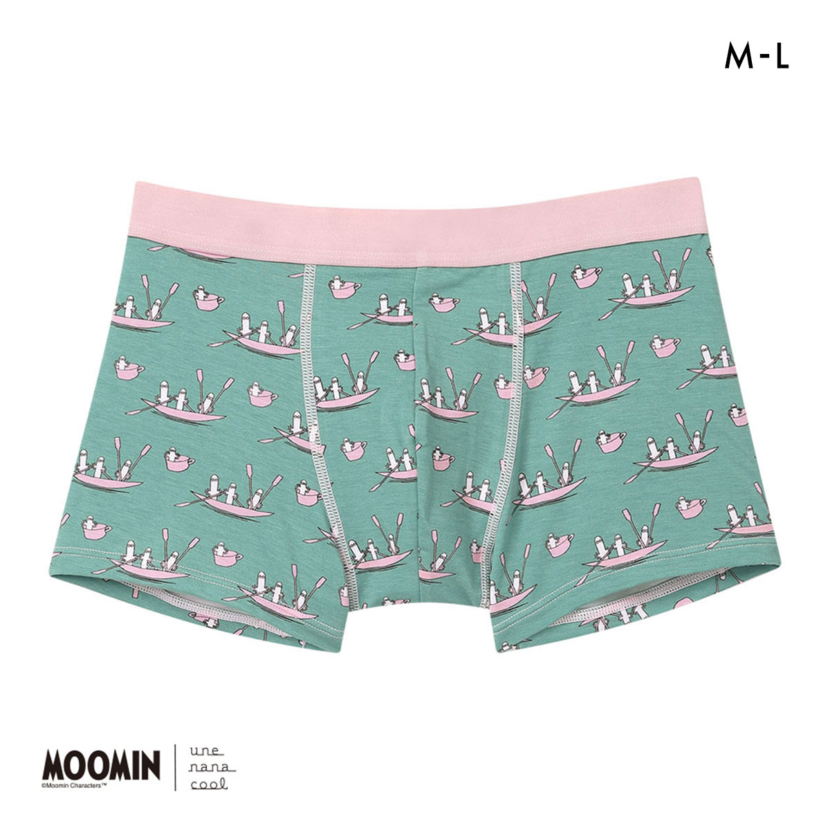 ウンナナクール MOOMIN × une nana cool メンズボクサーパンツ ムーミン 前閉じ(ME-メロン-M)