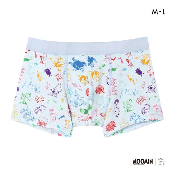 ウンナナクール MOOMIN × une nana cool メンズボクサーパンツ ムーミン 前閉じ