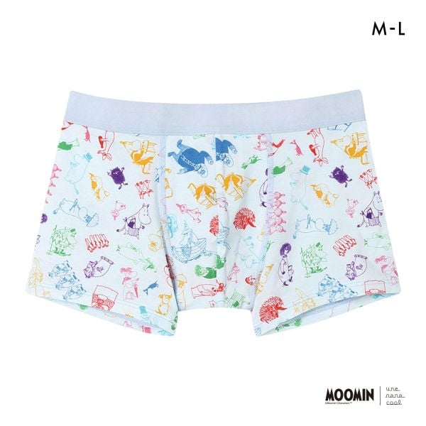 ウンナナクール MOOMIN × une nana cool メンズボクサーパンツ ムーミン 前閉じ