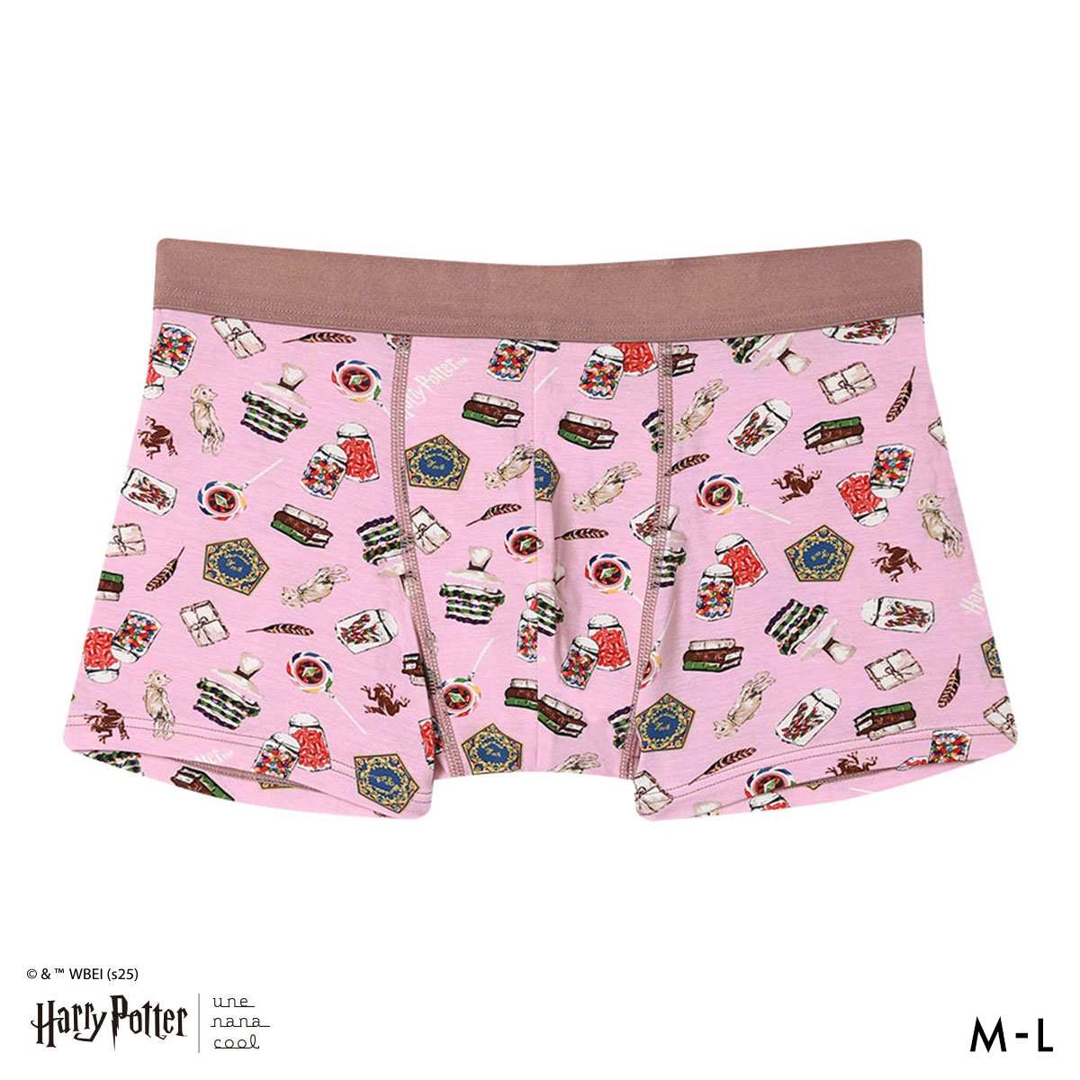 ハリー・ポッター × ウンナナクール Harry Potter メンズボクサーパンツ une nana cool(PI-ピンク-M)