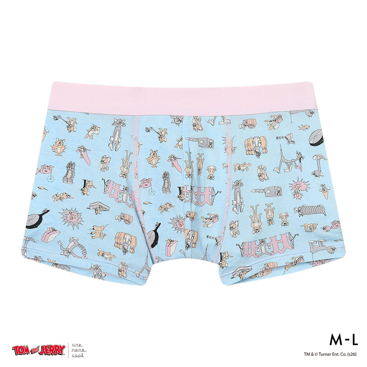 ウンナナクール トムとジェリー × une nana cool メンズボクサーパンツ 前閉じ(SX-サックス-M)