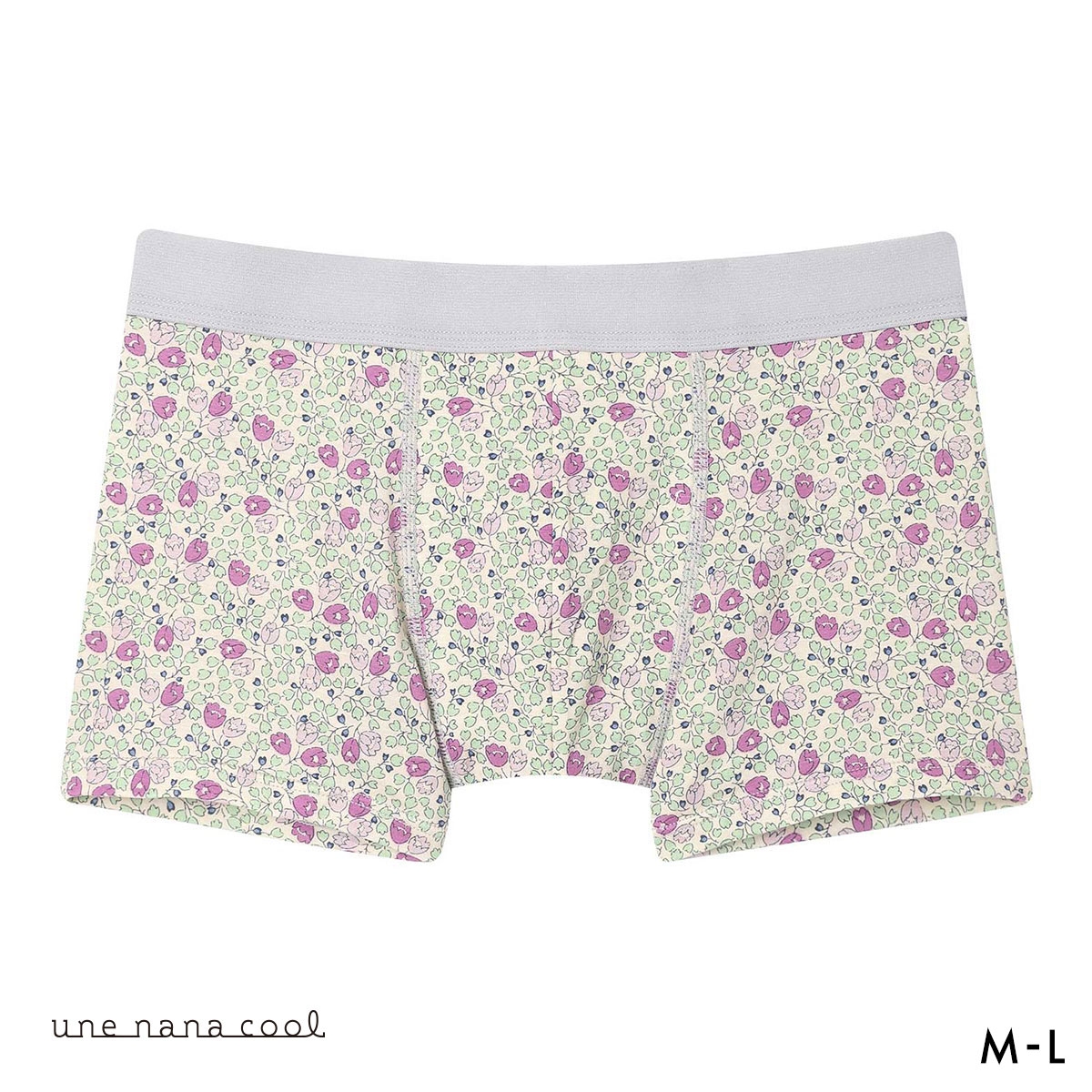 ウンナナクール une nana cool MADE WITH LIBERTY. FABRIC メンズパンツ トランクス 前閉じ(LGY-薄グレー-M)