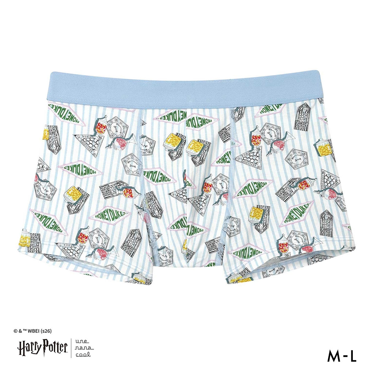 ハリー・ポッター × ウンナナクール Harry Potter メンズボクサーパンツ une nana cool(SX-サックス-M)