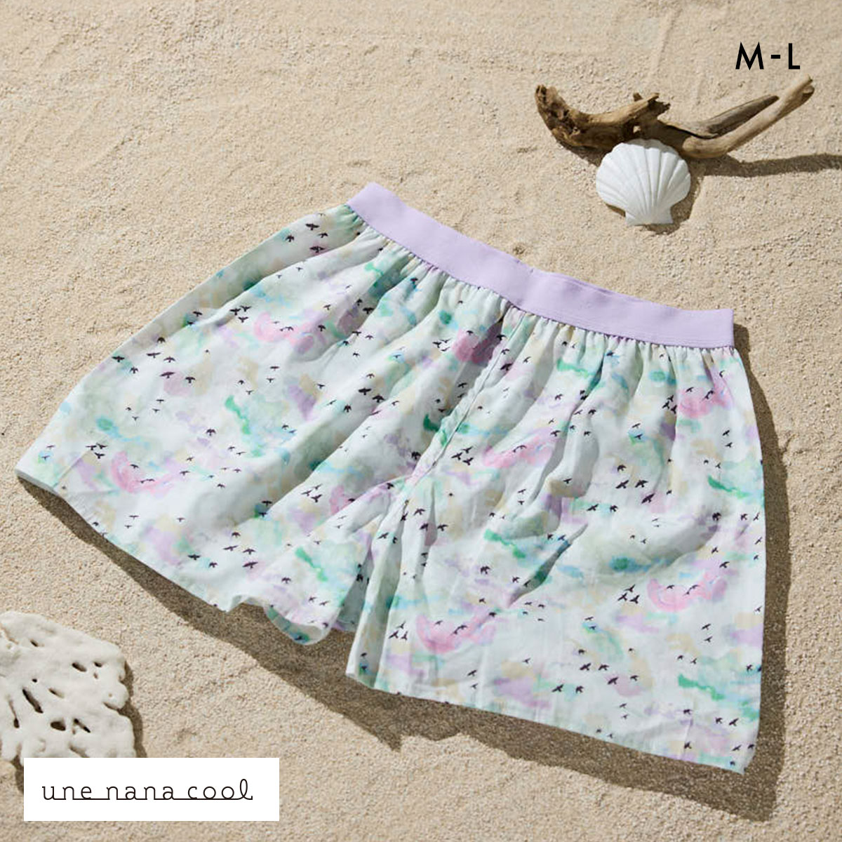 ウンナナクール MADE WITH LIBERTY. FABRIC メンズパンツ トランクス 前閉じ une nana cool(PU-パープル-M)
