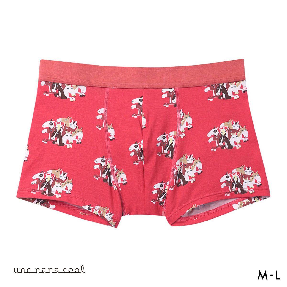 ウンナナクール 2026年お年賀「まるっとうまくいく」 メンズパンツ ボクサーパンツ 前閉じ(RE-レッド-M)
