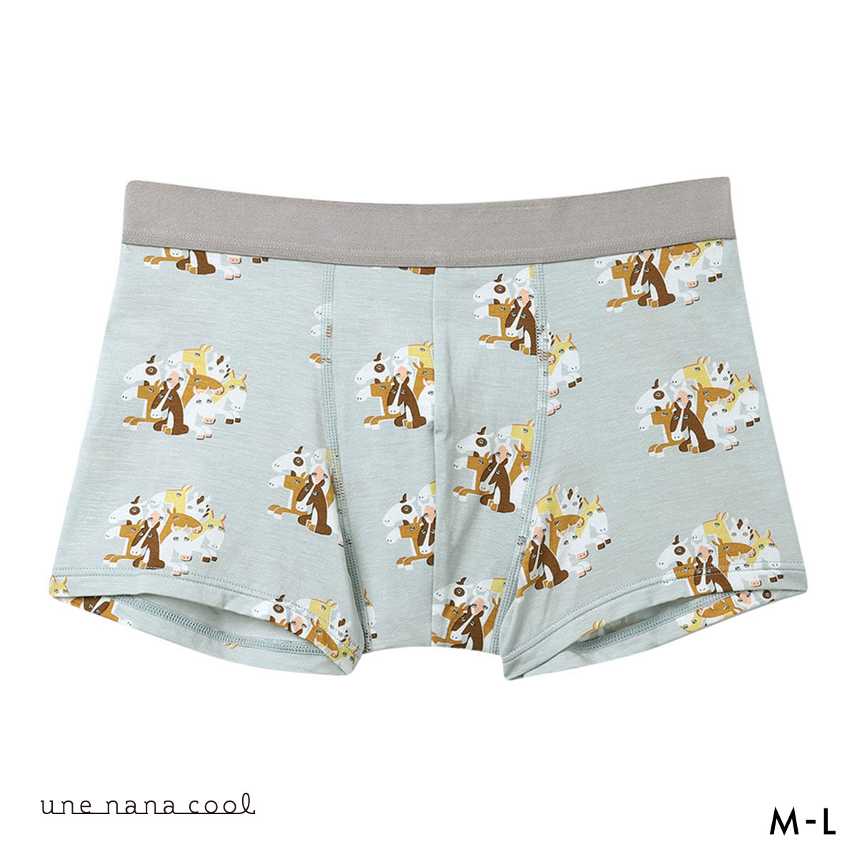 ウンナナクール 2026年お年賀「まるっとうまくいく」 メンズパンツ ボクサーパンツ 前閉じ(GY-グレー-M)