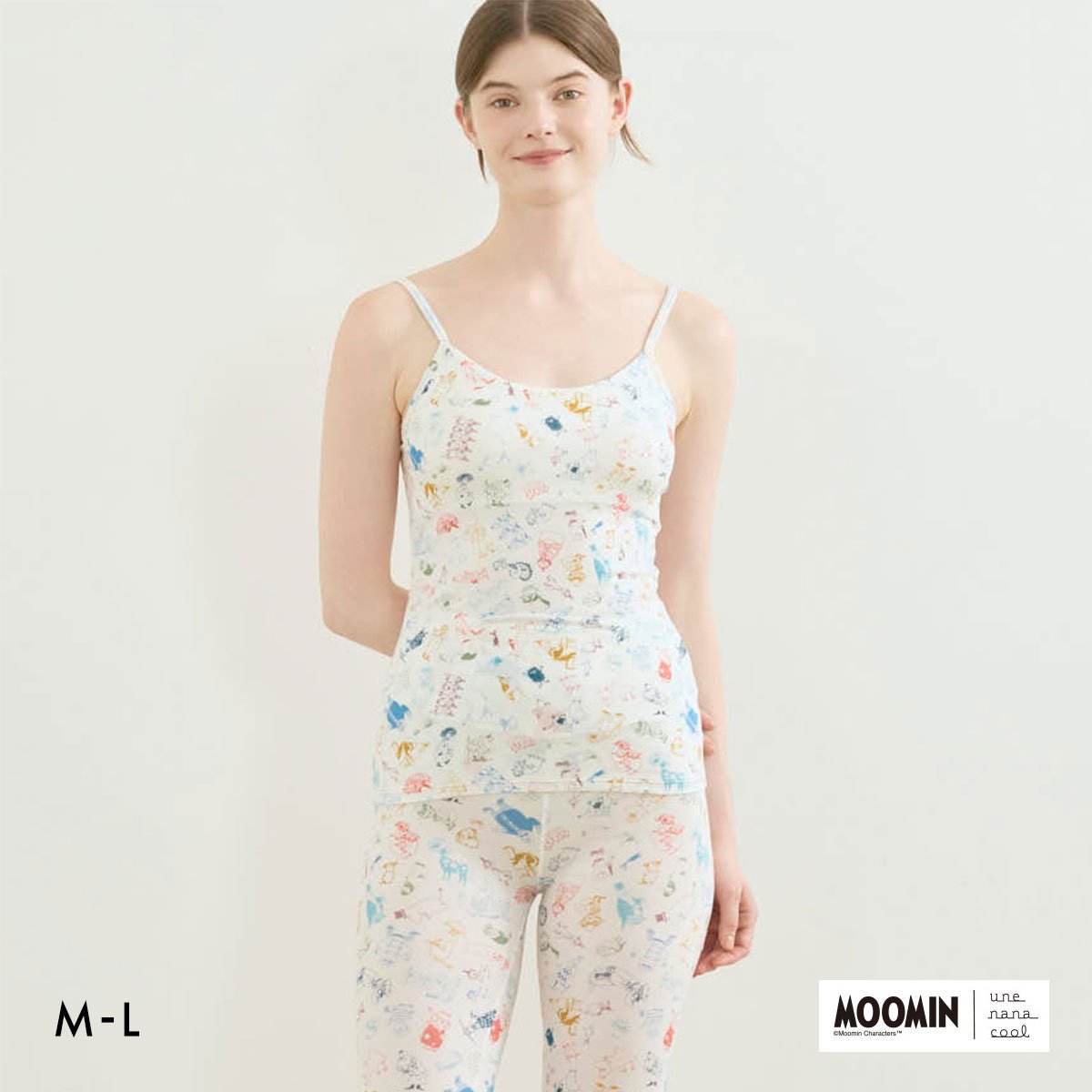 ウンナナクール MOOMIN × une nana cool カップ付きインナー キャミソール ムーミン(IV-アイボリー-M)