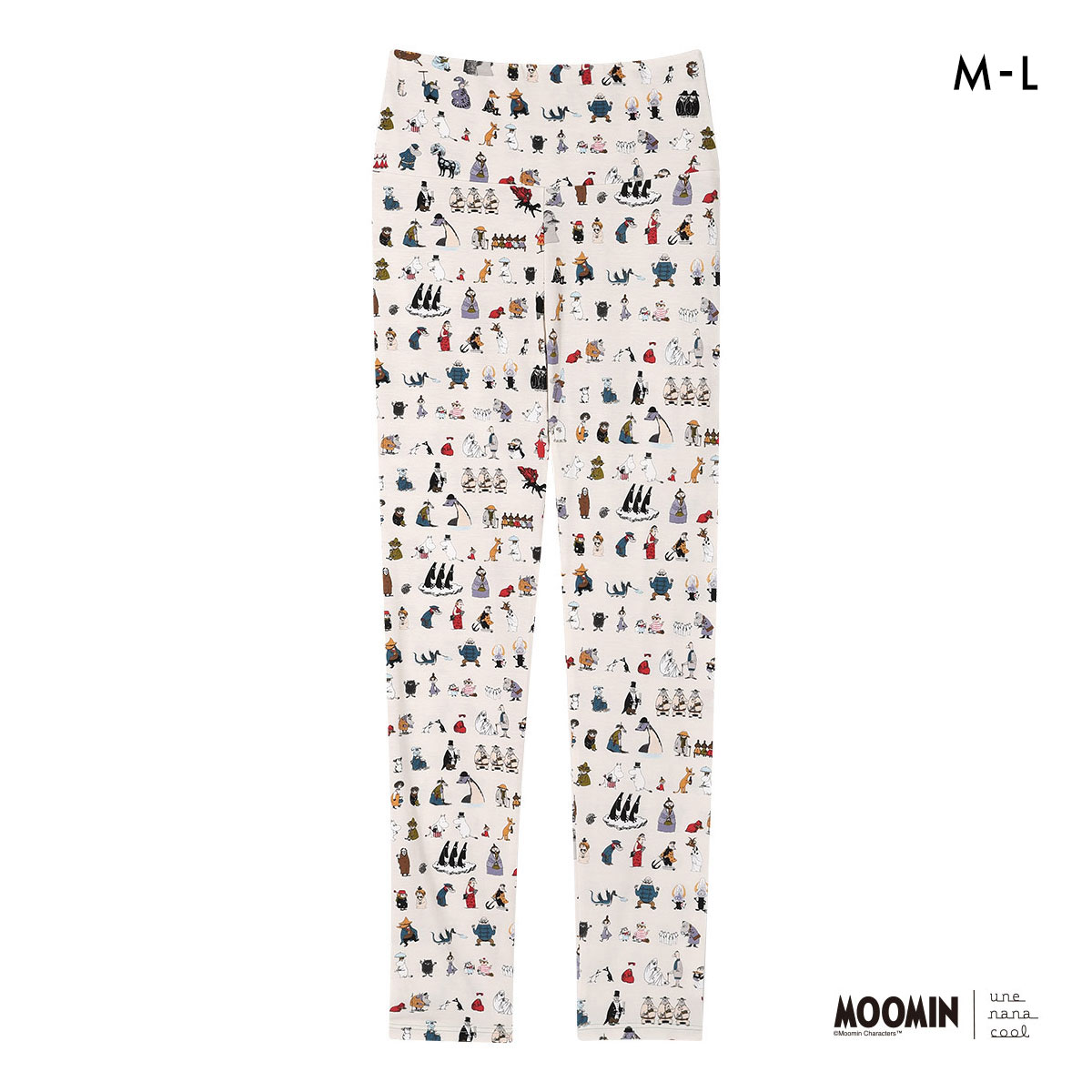 ウンナナクール MOOMIN × une nana cool ハラマキ付きレギンス ボトムス 足首丈 ムーミン(CR-クリーム-M)