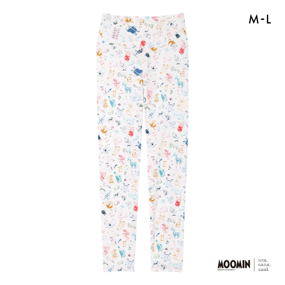 ウンナナクール MOOMIN × une nana cool ハラマキ付きレギンス ボトムス 足首丈 ムーミン(IV-アイボリー-M)