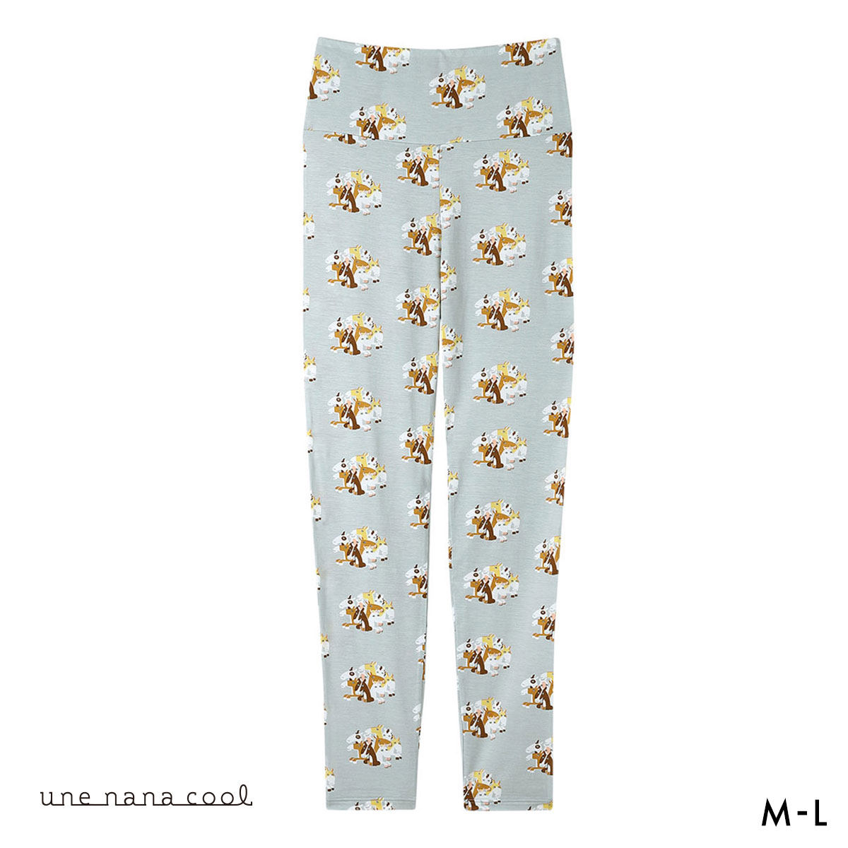 ウンナナクール 2026年お年賀「まるっとうまくいく」 ハラマキ付きレギンス ボトムス 足首丈 une nana cool(GY-グレー-M)