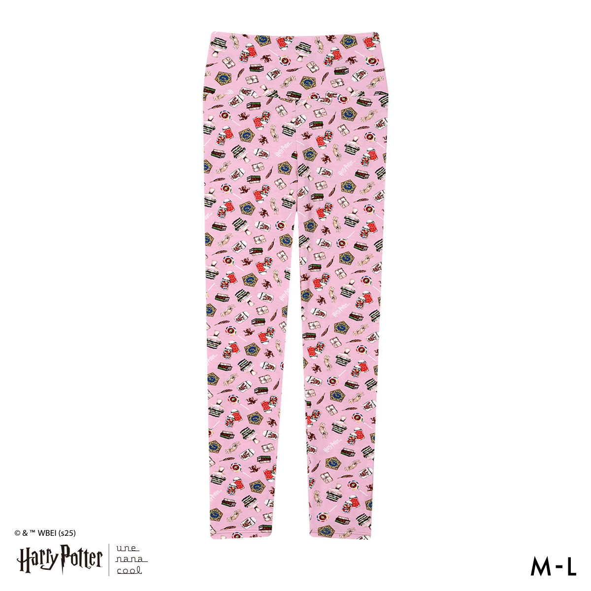 ハリー・ポッター × ウンナナクール Harry Potter ハラマキ付きレギンス ボトムス 足首丈 une nana cool(PI-ピンク-M)