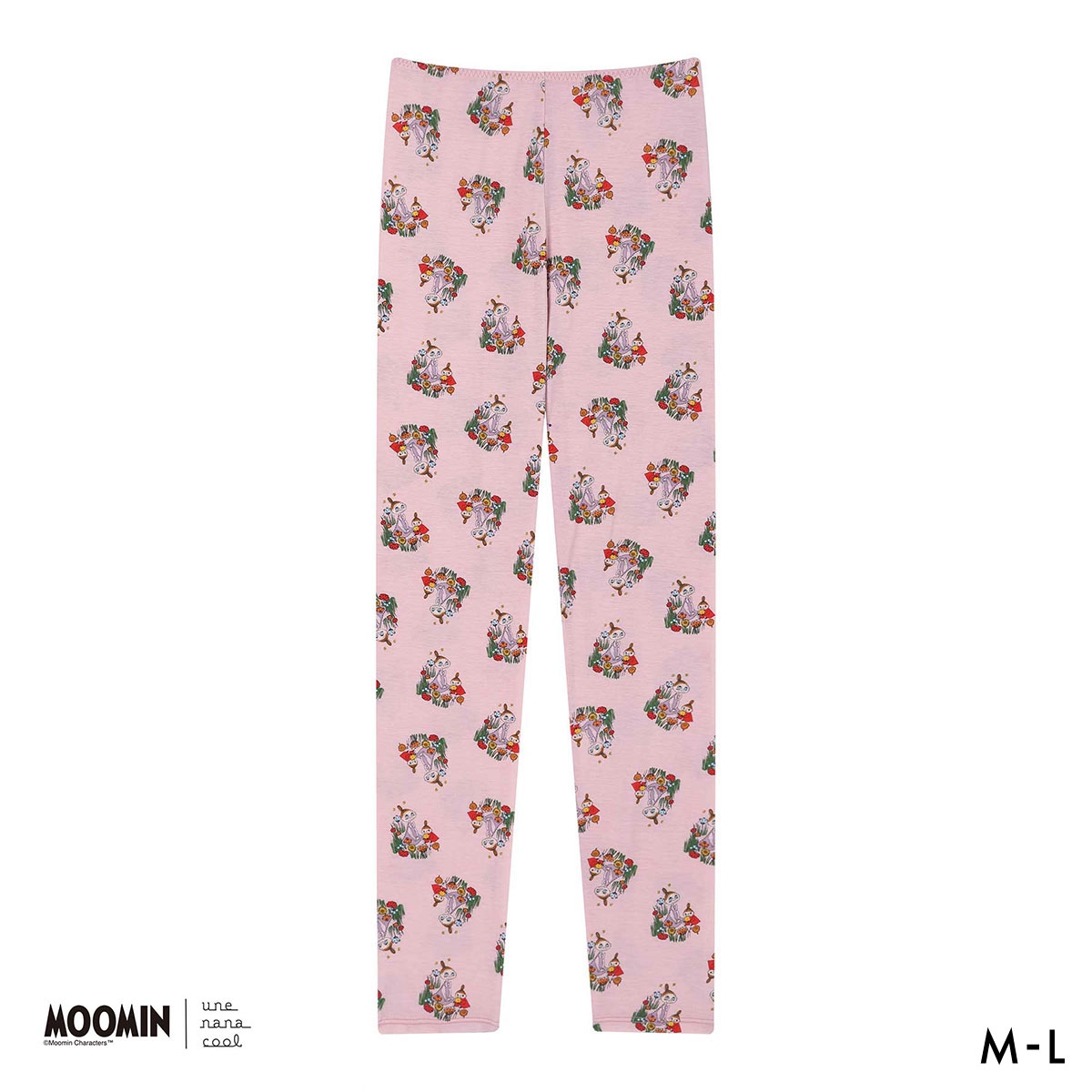 ウンナナクール MOOMIN × une nana cool ハラマキ付きレギンス ボトムス 足首丈 ムーミン(PI-ピンク-M)
