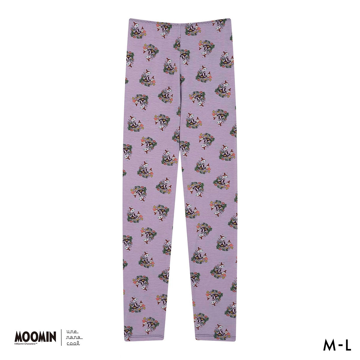 ウンナナクール MOOMIN × une nana cool ハラマキ付きレギンス ボトムス 足首丈 ムーミン(VI-バイオレット-M)