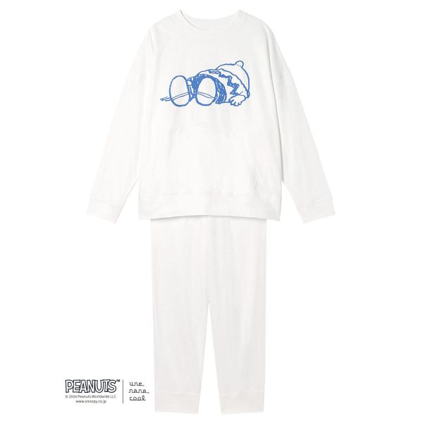 30%OFF ウンナナクール 綿100PEANUTS × une nana cool やわらか裏毛パジャマ ルームウェア スヌーピー 上下セット 長袖 レディース une nana cool 30%OFF ウンナナクール 綿100PEANUTS × une nana cool やわらか裏毛パジャマ ルームウェア スヌーピー 上下セット 長袖 レディース une nana cool