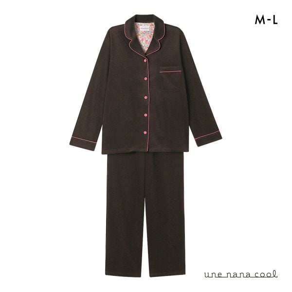 ウンナナクール なめらかパイルパジャマ MADE WITH LIBERTY FABRIC ルームウェア 上下セット 長袖 レディース une nana cool