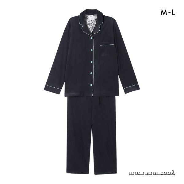 ウンナナクール なめらかパイルパジャマ MADE WITH LIBERTY FABRIC ルームウェア 上下セット 長袖 レディース une nana cool