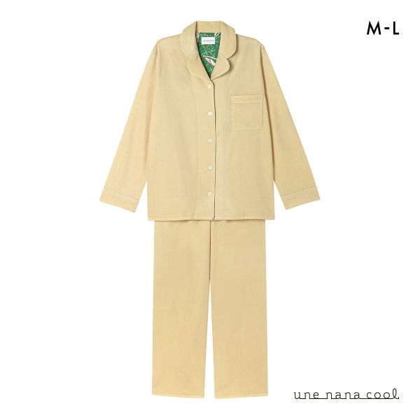 ウンナナクール なめらかパイルパジャマ MADE WITH LIBERTY FABRIC ルームウェア 上下セット 長袖 レディース une nana cool