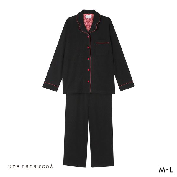 ウンナナクール 綿混 コットンパイルパジャマ MADE WITH LIBERTY FABRIC ルームウェア 上下セット 長袖 レディース une nana cool