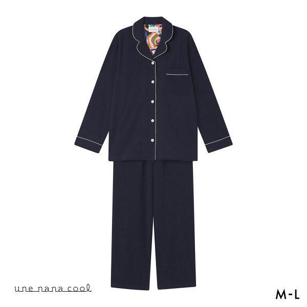 ウンナナクール 綿混 コットンパイルパジャマ MADE WITH LIBERTY FABRIC ルームウェア 上下セット 長袖 レディース une nana cool