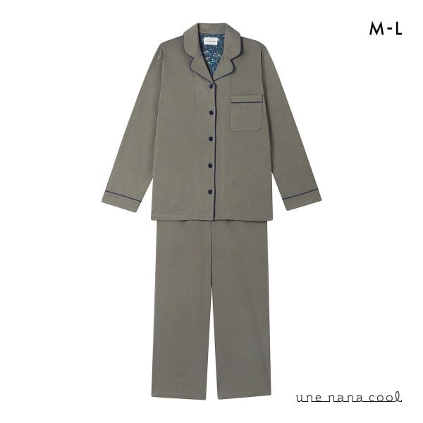 ウンナナクール 綿100 なめらかハイゲージ天竺パジャマ MADE WITH LIBERTY FABRIC ルームウェア 上下セット 長袖 レディース une nana cool