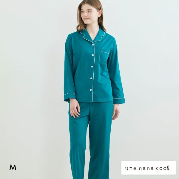 ウンナナクール 綿100％ 40/2コーマ天竺シルケットパジャマ MADE WITH LIBERTY FABRIC ルームウェア 上下セット 長袖 une nana cool