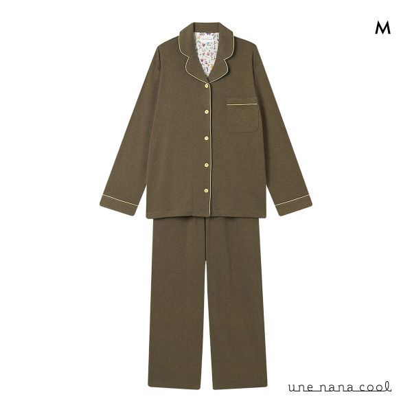 ウンナナクール やわらか杢フライスパジャマ MADE WITH LIBERTY FABRIC ルームウェア 上下セット 長袖 une nana cool