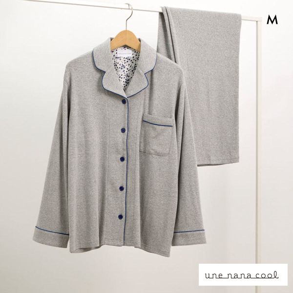 ウンナナクール やわらか杢フライスパジャマ MADE WITH LIBERTY FABRIC ルームウェア 上下セット 長袖 une nana cool