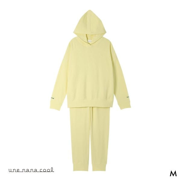 ウンナナクール 綿混 あくびのお嬢さんの裏毛フーディー ルームウェア パジャマ 上下セット レディース une nana cool