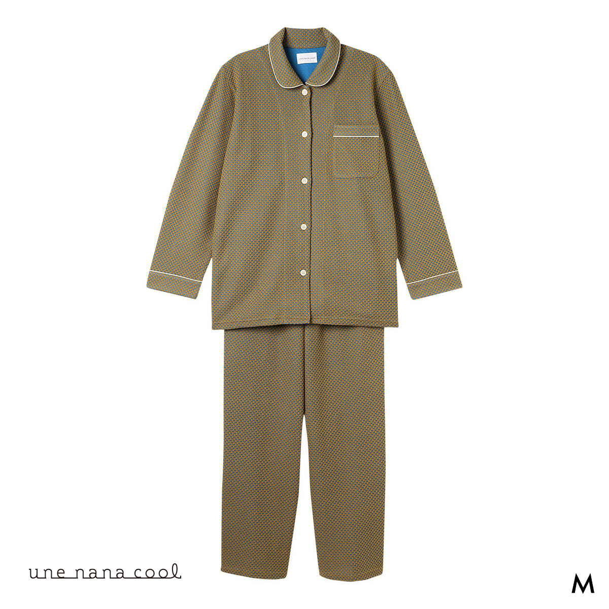 ウンナナクール 綿混 丸襟ぽこぽこ New Year パジャマ ルームウェア 上下セット 長袖 レディース une nana cool