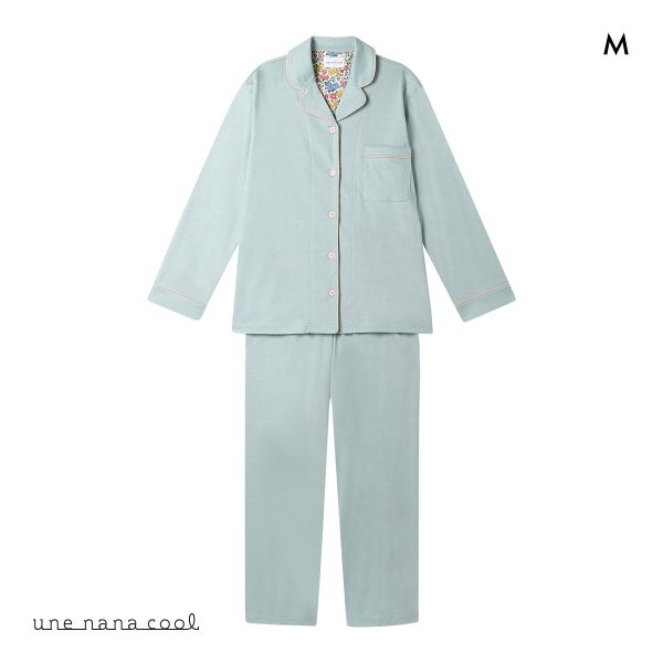 ウンナナクール 綿100％ シルケットスムースパジャマ MADE WITH LIBERTY FABRIC ルームウェア パジャマ 上下セット 長袖 une nana cool